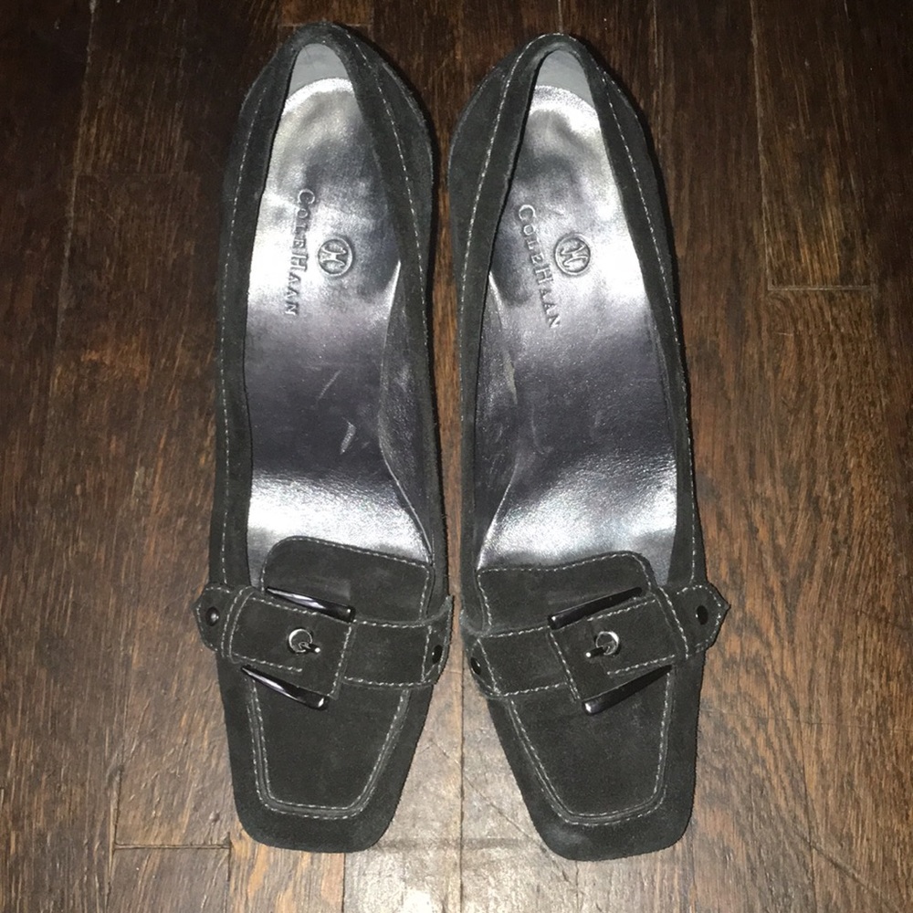 Cole Haan Slip On Black Buckle Pump